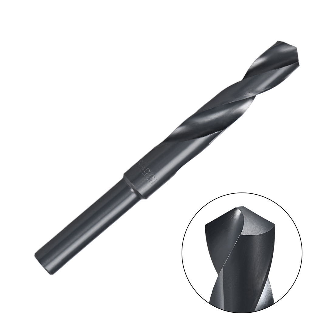 uxcell Uxcell Reduced Shank Drill Bit 15.5mm HSS 6542 Black Oxide with 1/2 Inch Straight Shank