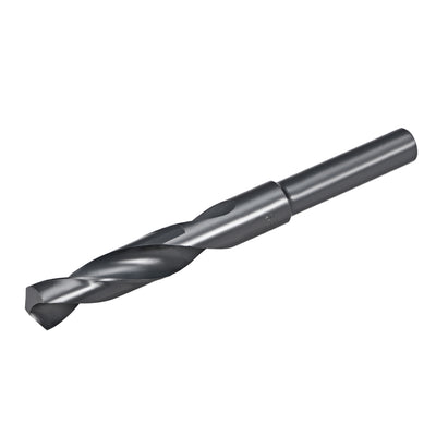 Harfington Uxcell Reduced Shank Drill Bit 15.5mm HSS 6542 Black Oxide with 1/2 Inch Straight Shank