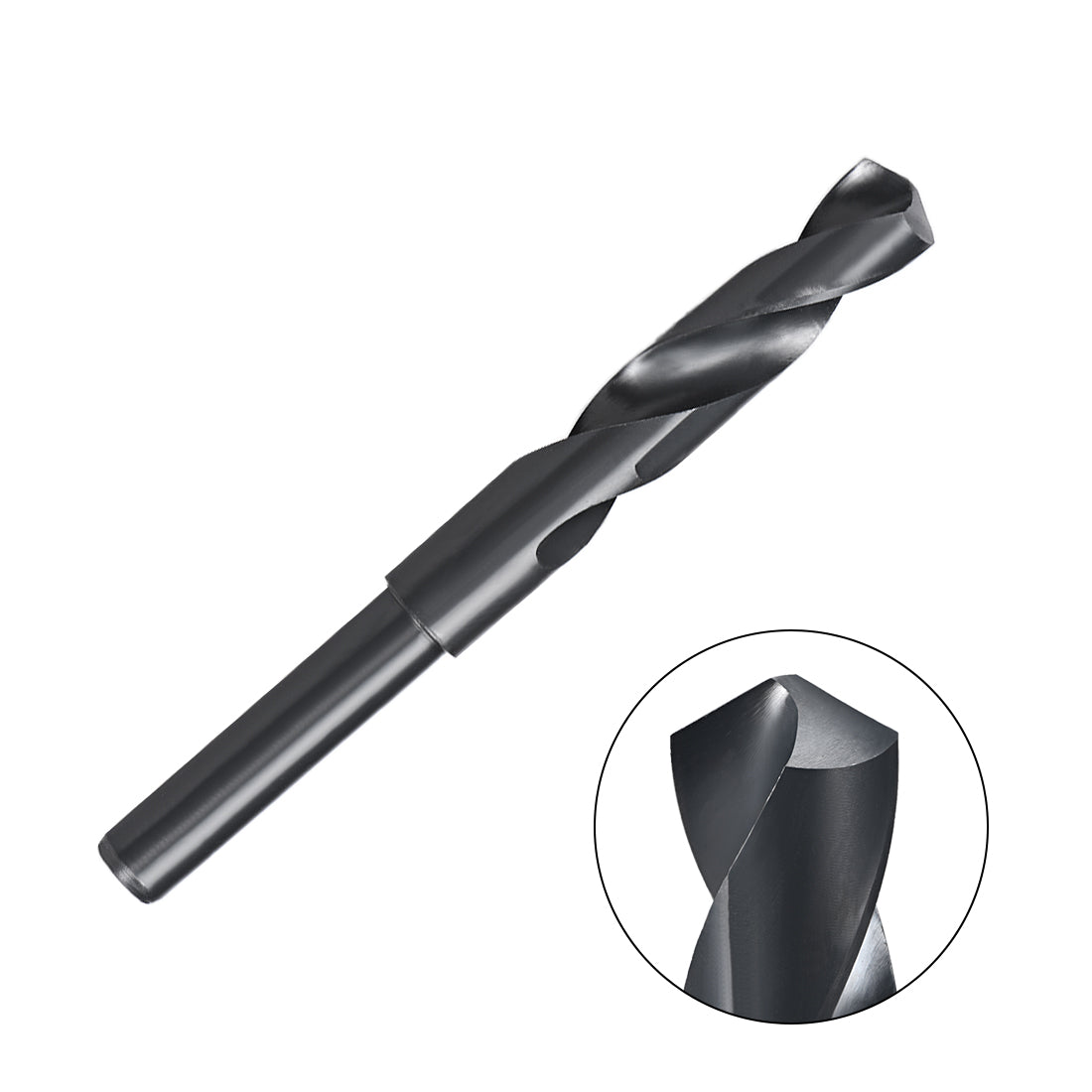 uxcell Uxcell Reduced Shank Drill Bit 16mm HSS 6542 Black Oxide with 1/2 Inch Straight Shank