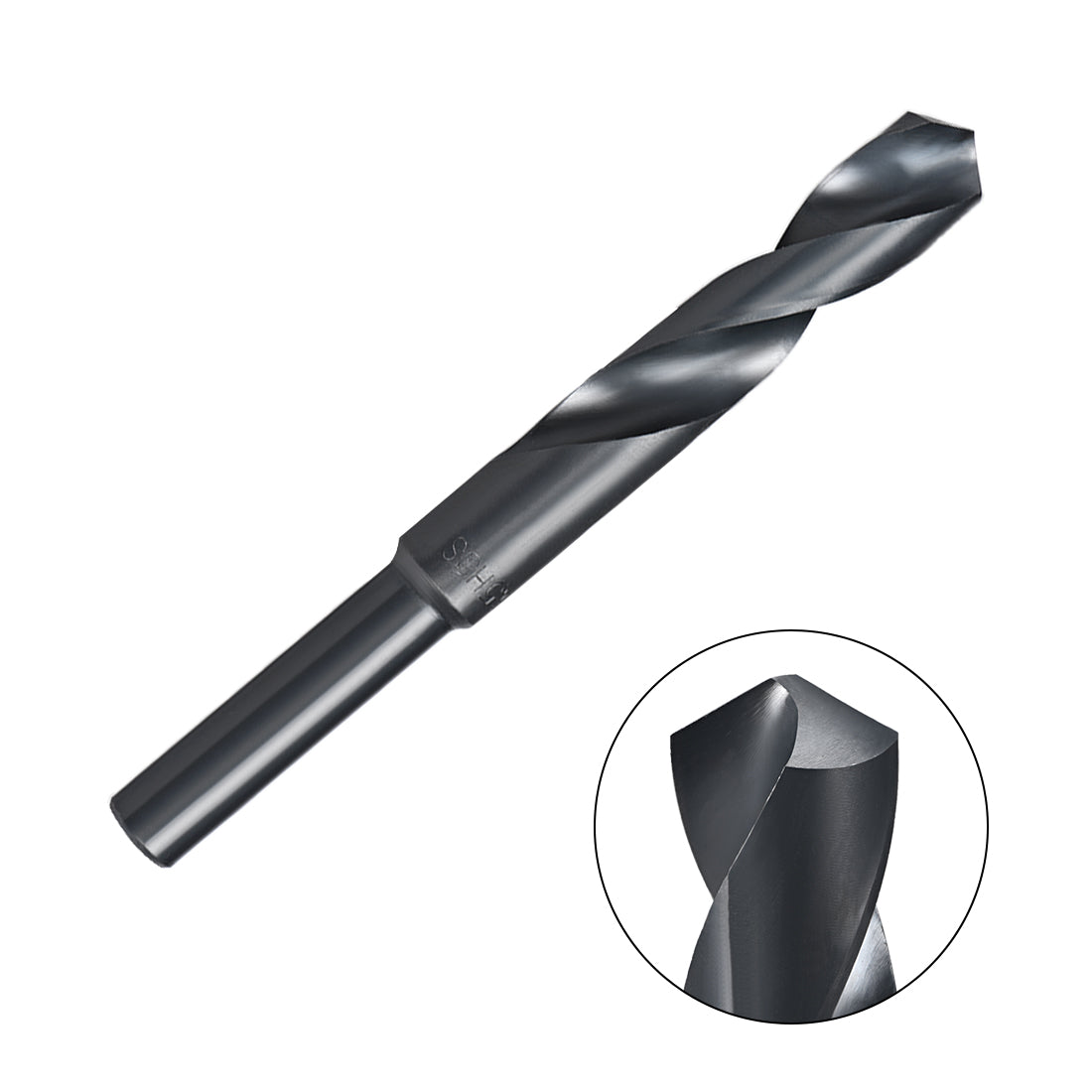 uxcell Uxcell Reduced Shank Drill Bit 16.5mm HSS 6542 Black Oxide with 1/2 Inch Straight Shank