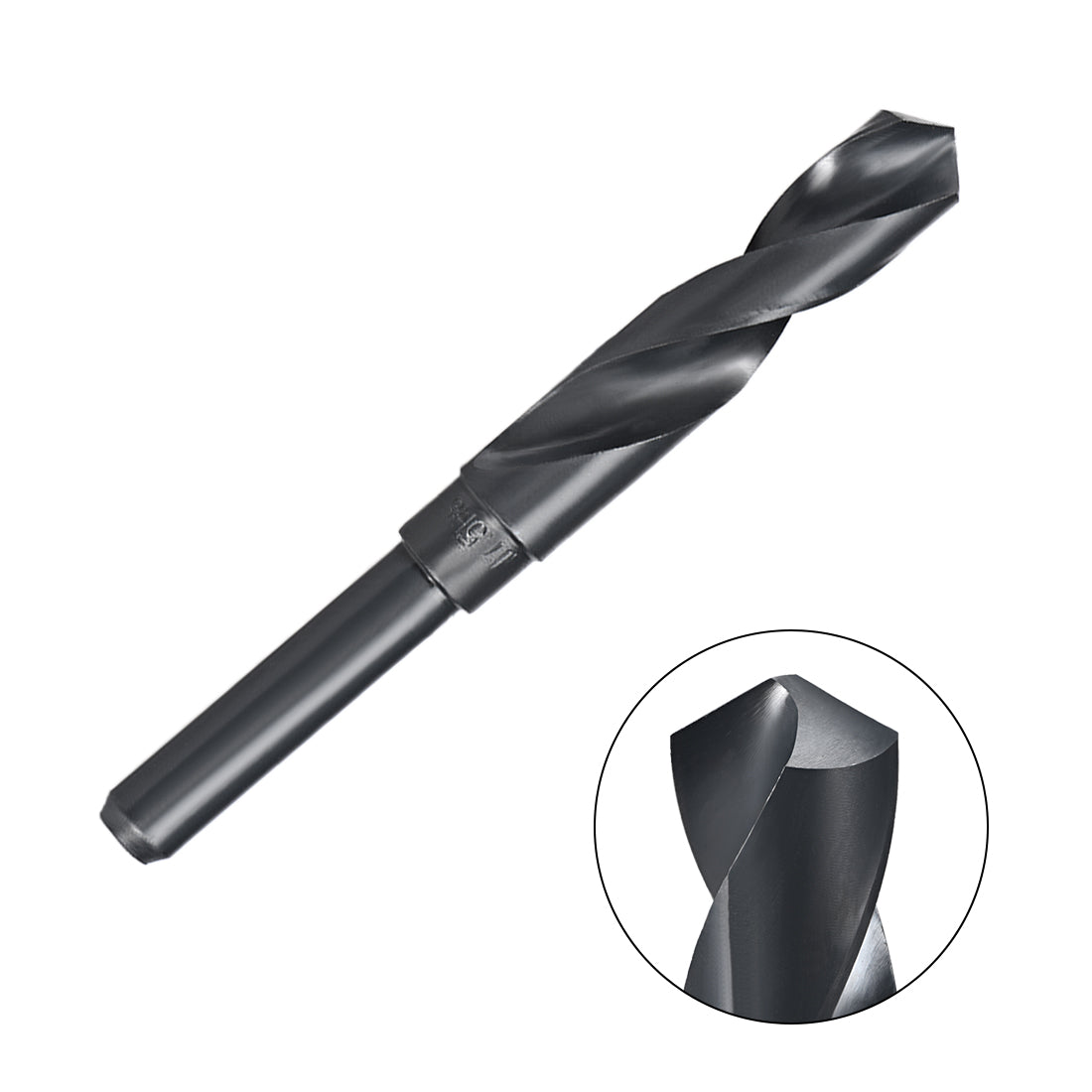 uxcell Uxcell Reduced Shank Drill Bit 17.5mm HSS 6542 Black Oxide with 1/2 Inch Straight Shank