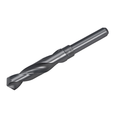 Harfington Uxcell Reduced Shank Drill Bit 17.5mm HSS 6542 Black Oxide with 1/2 Inch Straight Shank