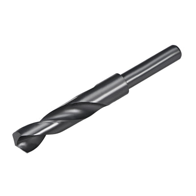 Harfington Uxcell Reduced Shank Drill Bit 18mm HSS 6542 Black Oxide with 1/2 Inch Straight Shank