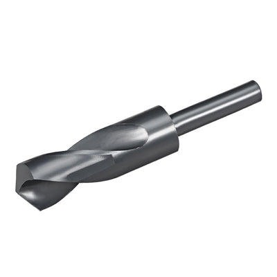 Harfington Uxcell Reduced Shank Drill Bit 18.5mm HSS 6542 Black Oxide with 1/2 Inch Straight Shank