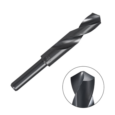 Harfington Uxcell Reduced Shank Drill Bit 19mm HSS 6542 Black Oxide with 1/2 Inch Straight Shank