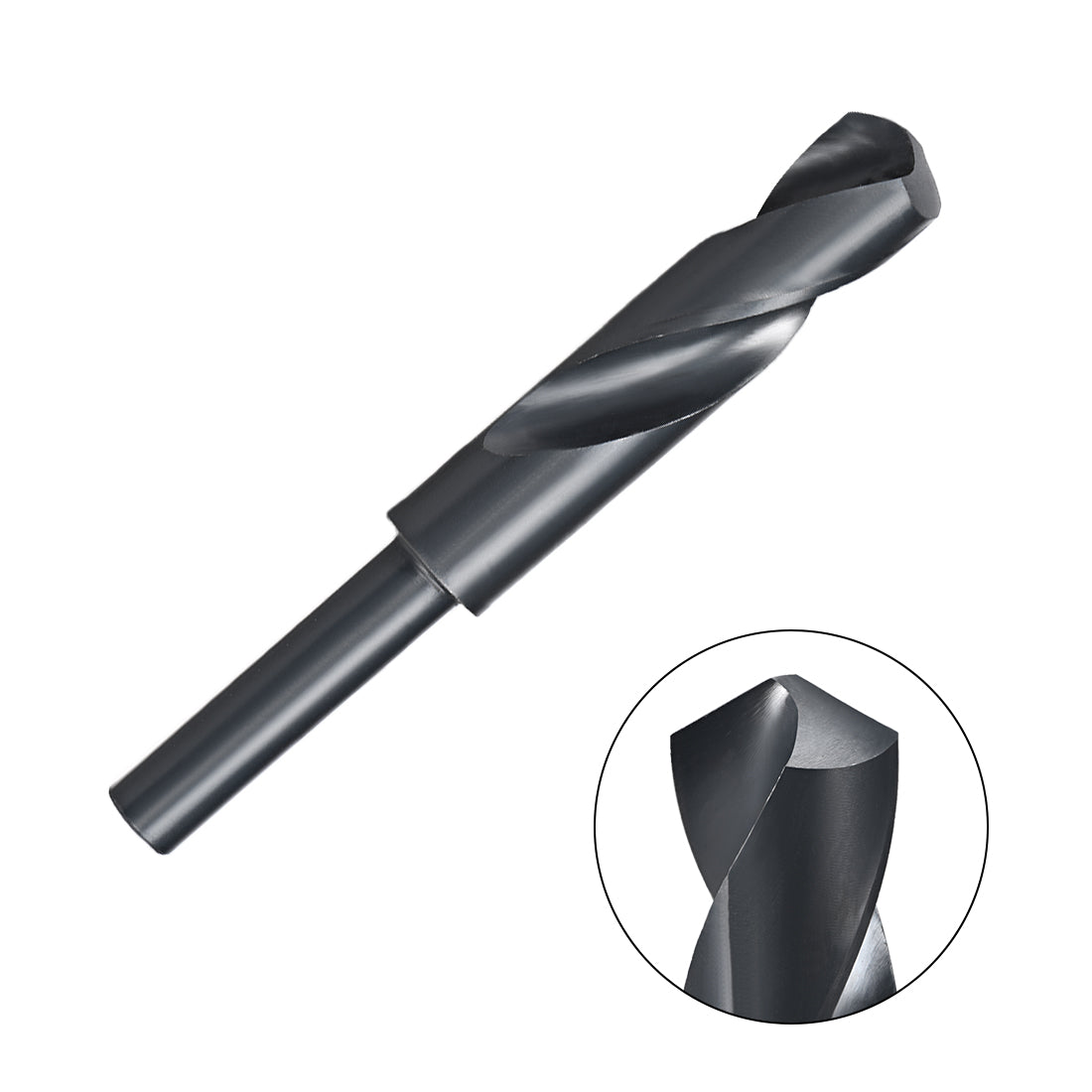 uxcell Uxcell Reduced Shank Drill Bit 19.5mm HSS 6542 Black Oxide with 1/2 Inch Straight Shank