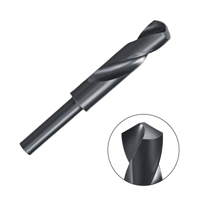 Harfington Uxcell Reduced Shank Drill Bit 19.5mm HSS 6542 Black Oxide with 1/2 Inch Straight Shank