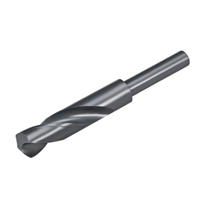 Harfington Uxcell Reduced Shank Drill Bit 19.5mm HSS 6542 Black Oxide with 1/2 Inch Straight Shank