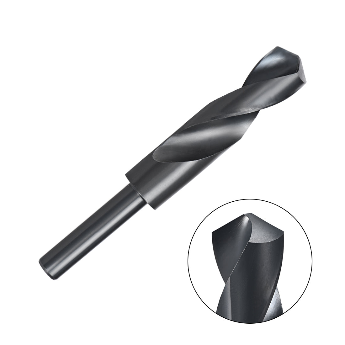 uxcell Uxcell Reduced Shank Drill Bit 22mm HSS 6542 Black Oxide with 1/2 Inch Straight Shank