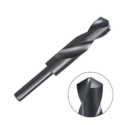 Harfington Uxcell Reduced Shank Drill Bit 22mm HSS 6542 Black Oxide with 1/2 Inch Straight Shank