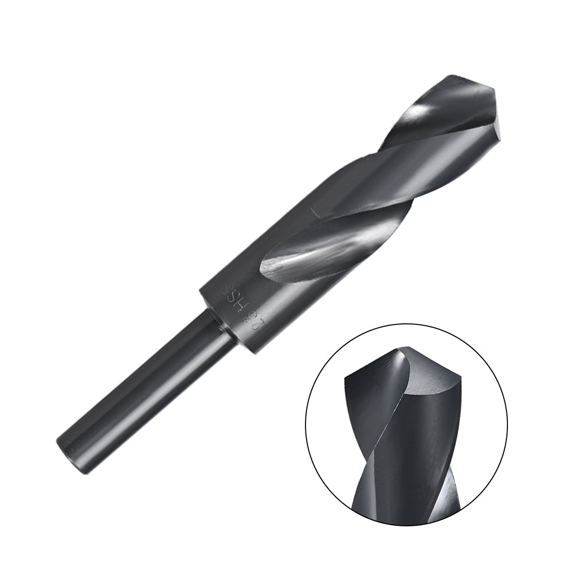 uxcell Uxcell Reduced Shank Drill Bit 23mm HSS 6542 Black Oxide with 1/2 Inch Straight Shank
