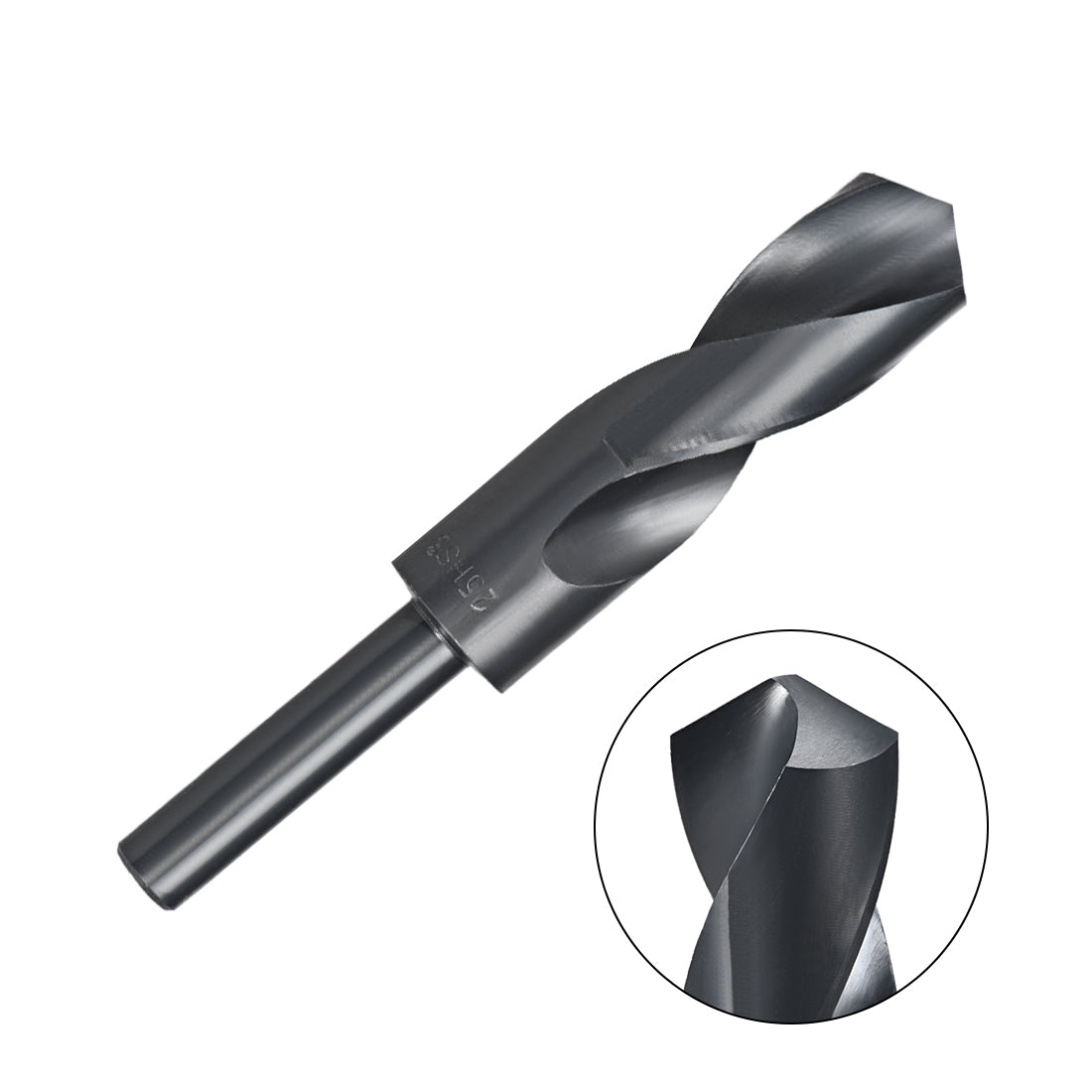 uxcell Uxcell Reduced Shank Drill Bit 25mm HSS 6542 Black Oxide with 1/2 Inch Straight Shank