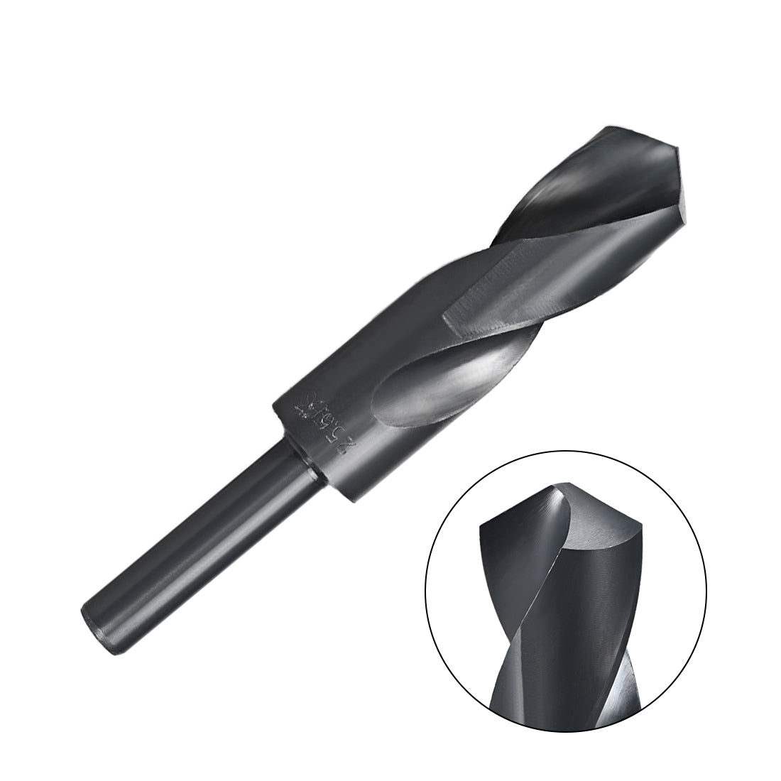 uxcell Uxcell Reduced Shank Drill Bit 25.5mm HSS 6542 Black Oxide with 1/2 Inch Straight Shank