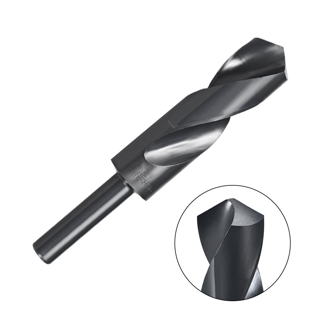 uxcell Uxcell Reduced Shank Drill Bit 26mm HSS 6542 Black Oxide with 1/2 Inch Straight Shank