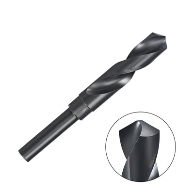 Harfington Uxcell Reduced Shank Drill Bit 27mm HSS 6542 Black Oxide with 1/2 Inch Straight Shank