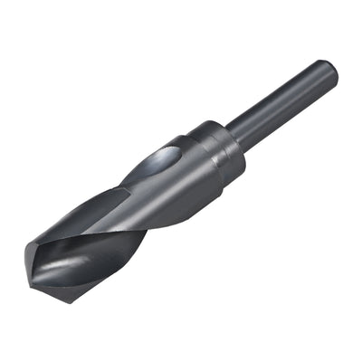 Harfington Uxcell Reduced Shank Drill Bit 27.5mm HSS 6542 Black Oxide with 1/2 Inch Straight Shank