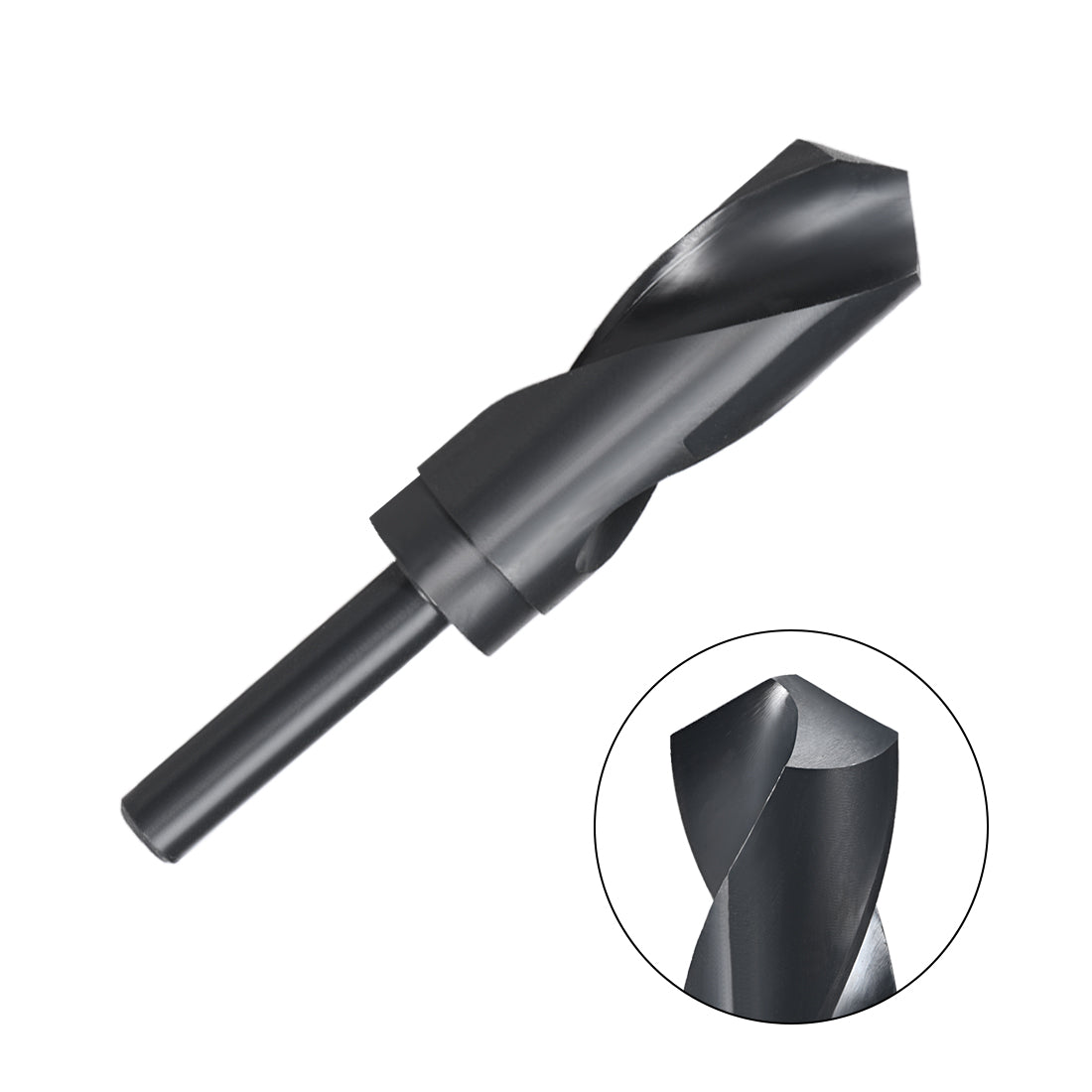 uxcell Uxcell Reduced Shank Drill Bit 29mm HSS 6542 Black Oxide with 1/2 Inch Straight Shank