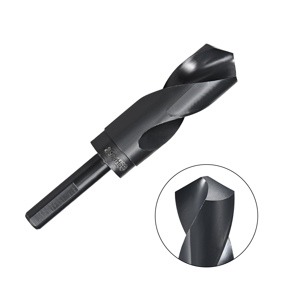 uxcell Uxcell Reduced Shank Drill Bit 29.5mm HSS 6542 Black Oxide with 1/2 Inch Straight Shank