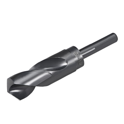 Harfington Uxcell Reduced Shank Drill Bit 29.5mm HSS 6542 Black Oxide with 1/2 Inch Straight Shank