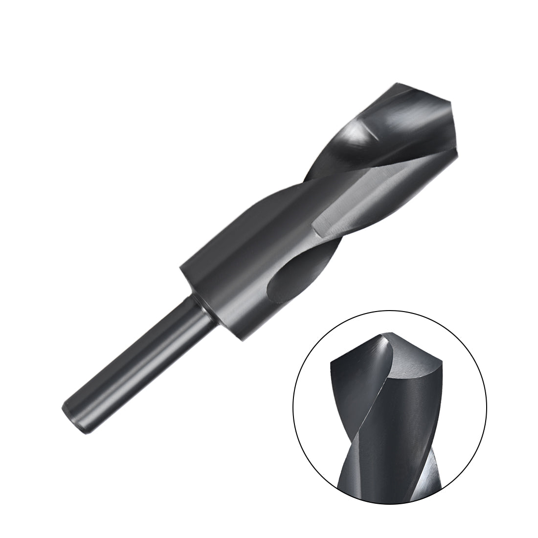 uxcell Uxcell Reduced Shank Drill Bit 30mm HSS 6542 Black Oxide with 1/2 Inch Straight Shank