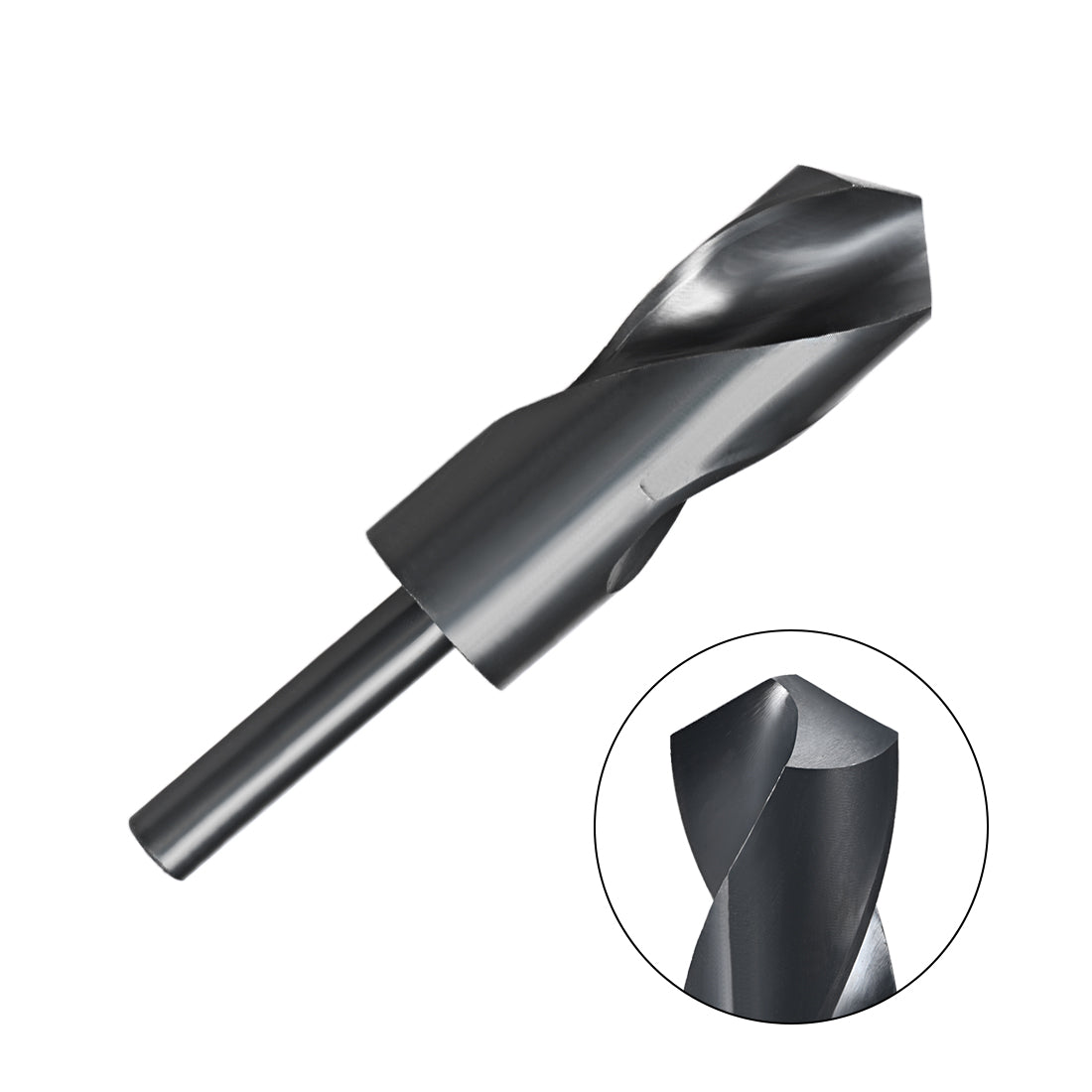 uxcell Uxcell Reduced Shank Drill Bit 32mm HSS 6542 Black Oxide with 1/2 Inch Straight Shank