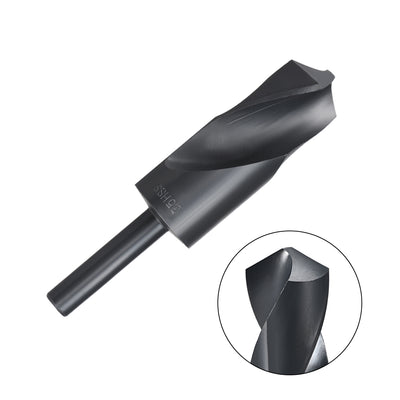 Harfington Uxcell Reduced Shank Drill Bit 35mm HSS 6542 Black Oxide with 1/2 Inch Straight Shank