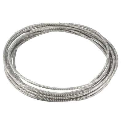 Harfington Uxcell Stainless Steel Wire Rope Cable 4mm 0.16 inch Dia 26.2ft 8m Length 8 Gauge 304 Grade PVC Coated for Hoist Lifting Grinder Pulley Wheel