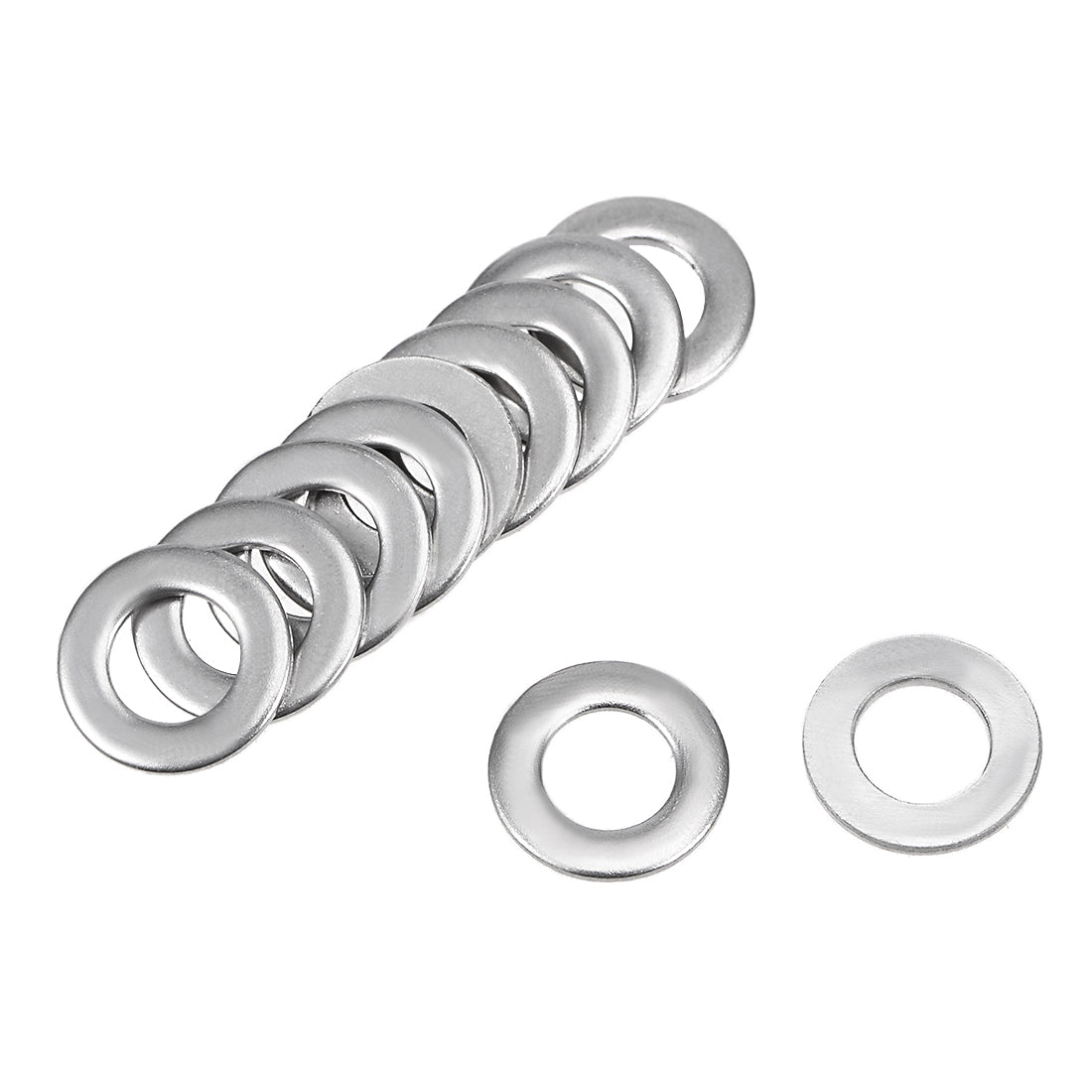 uxcell Uxcell 200Pcs 4mm x 8mm x 0.8mm 304 Stainless Steel Flat Washer for Screw Bolt