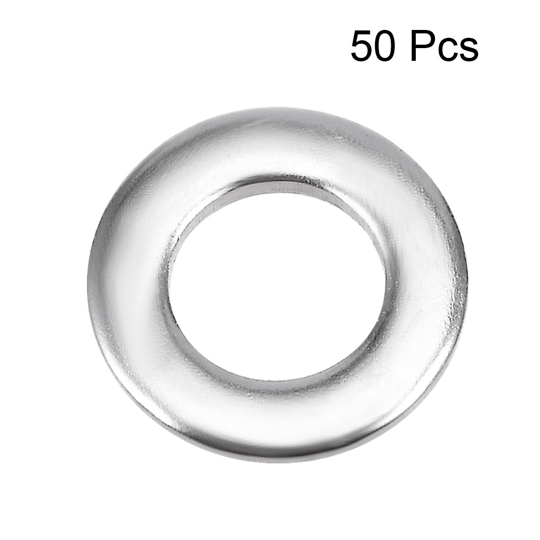 uxcell Uxcell 50 Pcs 4mm x 8mm x 0.9mm 304 Stainless Steel Flat Washer for Screw Bolt