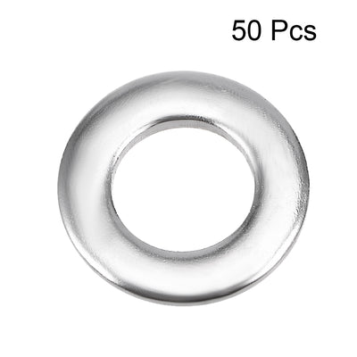 Harfington Uxcell 50 Pcs 4mm x 8mm x 0.9mm 304 Stainless Steel Flat Washer for Screw Bolt