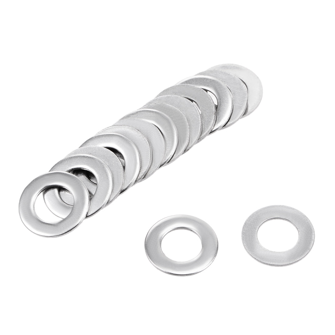 uxcell Uxcell 50 Pcs 4mm x 8mm x 0.9mm 304 Stainless Steel Flat Washer for Screw Bolt
