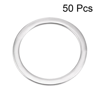Harfington Uxcell 50 Pcs 16mm x 20mm x 0.8mm 304 Stainless Steel Flat Washer for Screw Bolt