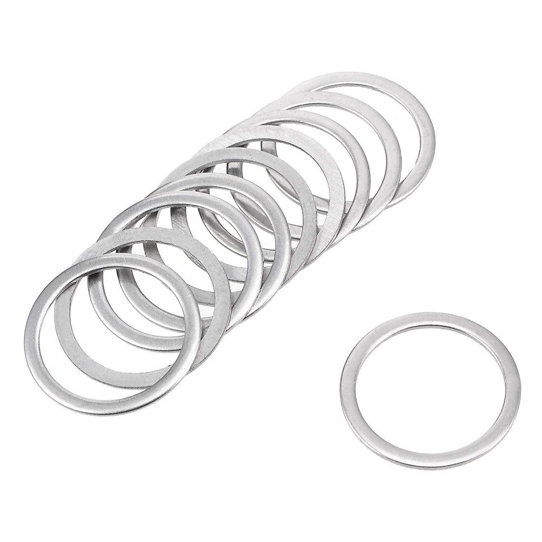 uxcell Uxcell 50 Pcs 16mm x 20mm x 0.8mm 304 Stainless Steel Flat Washer for Screw Bolt