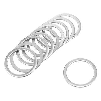 Harfington Uxcell 50 Pcs 16mm x 20mm x 0.8mm 304 Stainless Steel Flat Washer for Screw Bolt