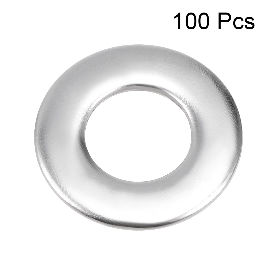 uxcell Uxcell 100Pcs 6mm x 12mm x 0.8mm 304 Stainless Steel Flat Washer for Screw Bolt