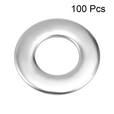 Harfington Uxcell 100Pcs 6mm x 12mm x 0.8mm 304 Stainless Steel Flat Washer for Screw Bolt