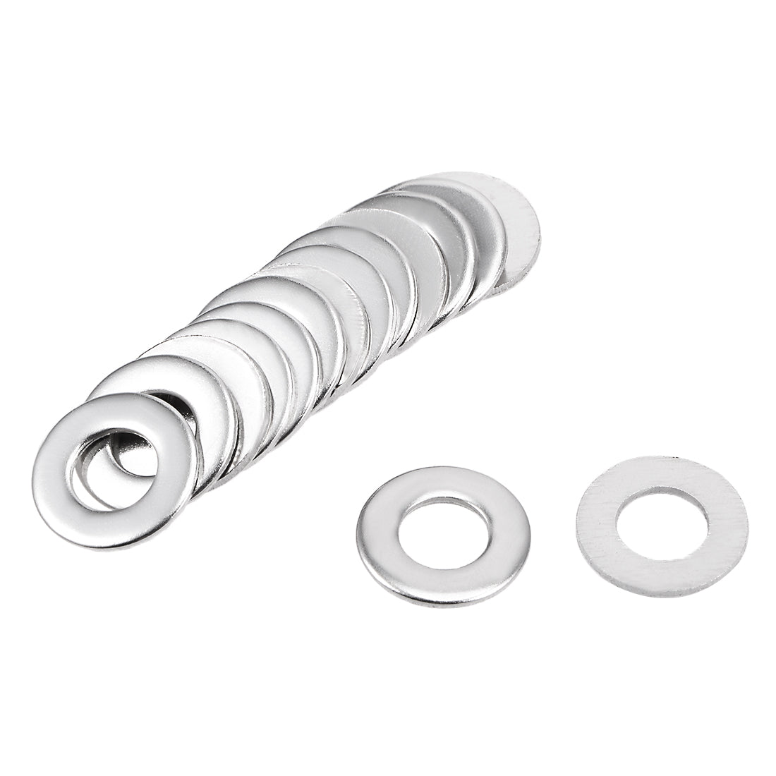 uxcell Uxcell 100Pcs 6mm x 12mm x 0.8mm 304 Stainless Steel Flat Washer for Screw Bolt