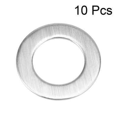 Harfington Uxcell 10 Pcs 18mm x 11mm x 0.8mm 304 Stainless Steel Flat Washer for Screw Bolt