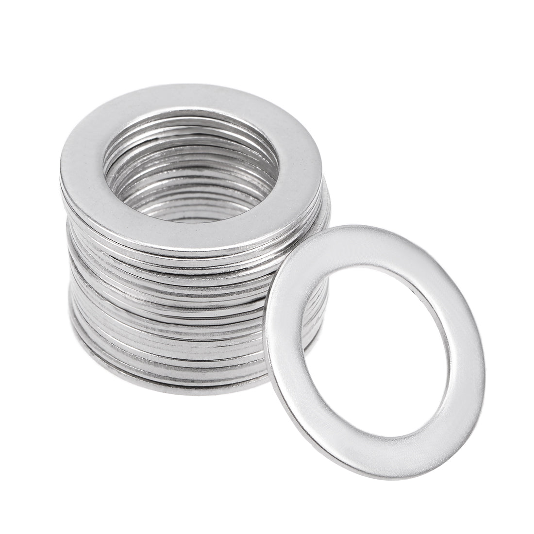 uxcell Uxcell 20 Pcs 20mm x 12mm x 0.8mm 304 Stainless Steel Flat Washer for Screw Bolt