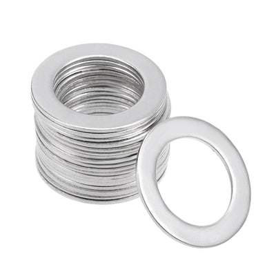 Harfington Uxcell 20 Pcs 20mm x 12mm x 0.8mm 304 Stainless Steel Flat Washer for Screw Bolt