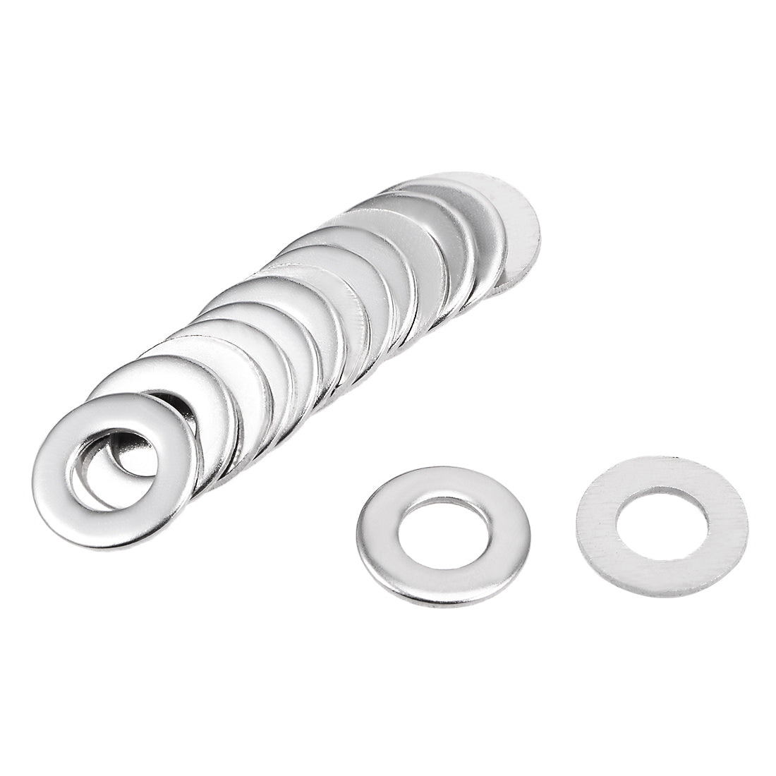uxcell Uxcell 100 Pcs 8mm x 3mm x 0.9mm 304 Stainless Steel Flat Washer for Screw Bolt
