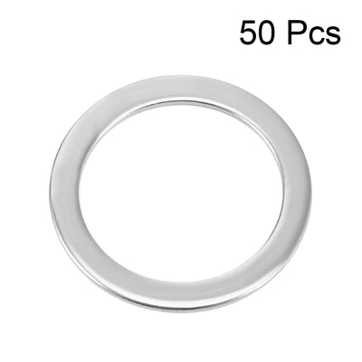 Harfington Uxcell 50 Pcs 14mm x 20mm x 0.8mm 304 Stainless Steel Flat Washer for Screw Bolt