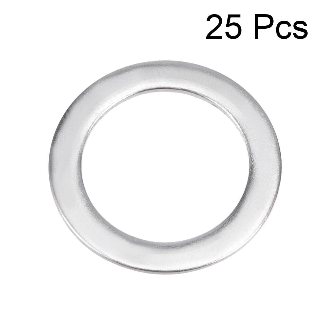 uxcell Uxcell 25 Pcs 16.5mm x 22mm x 0.8mm 304 Stainless Steel Flat Washer for Screw Bolt