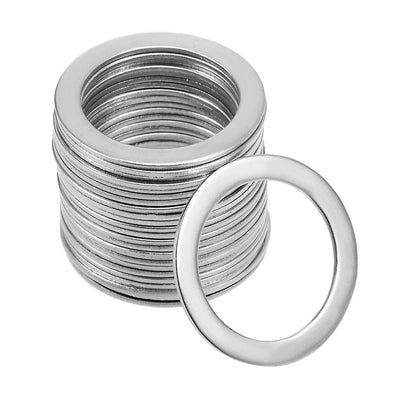 Harfington Uxcell 25 Pcs 16.5mm x 22mm x 0.8mm 304 Stainless Steel Flat Washer for Screw Bolt