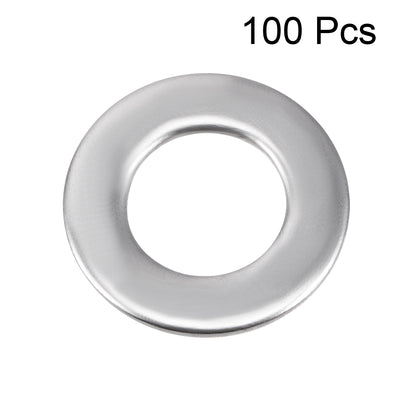 Harfington Uxcell 100 Pcs 6.5mm x 12mm x 0.8mm 304 Stainless Steel Flat Washer for Screw Bolt