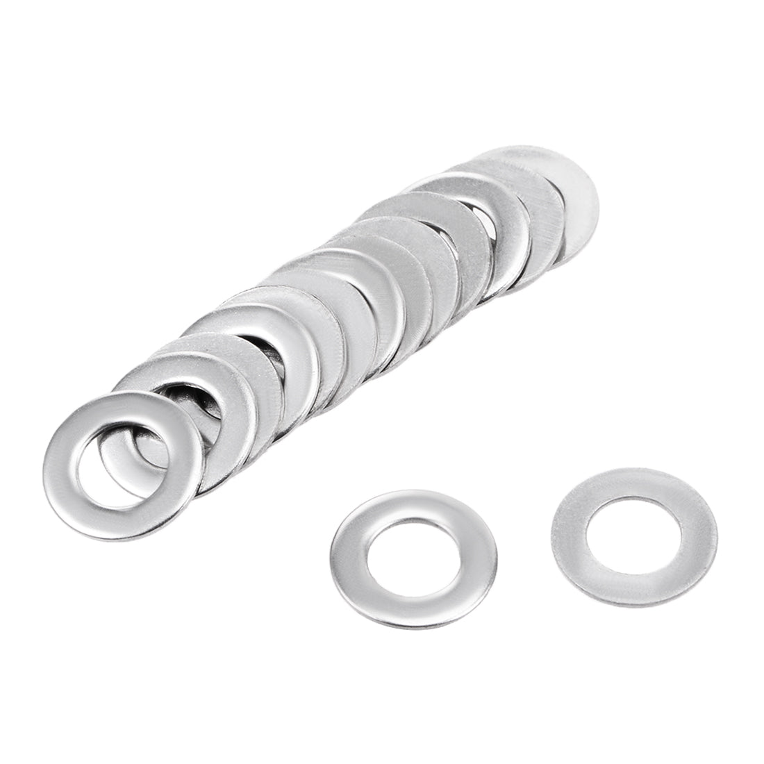uxcell Uxcell 100 Pcs 6.5mm x 12mm x 0.8mm 304 Stainless Steel Flat Washer for Screw Bolt