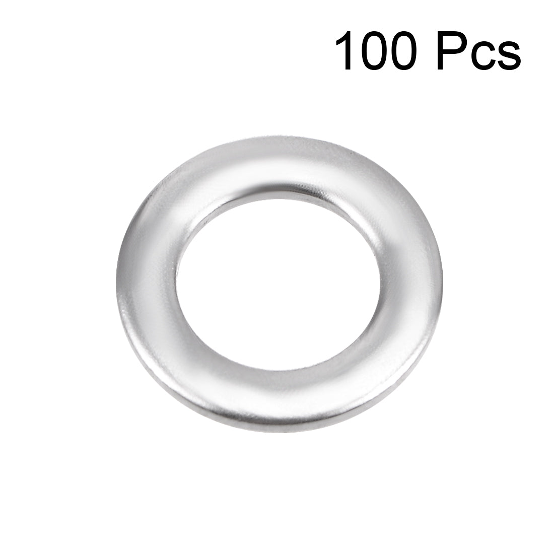 uxcell Uxcell 100 Pcs 7mm x 4mm x 0.8mm 304 Stainless Steel Flat Washer for Screw Bolt