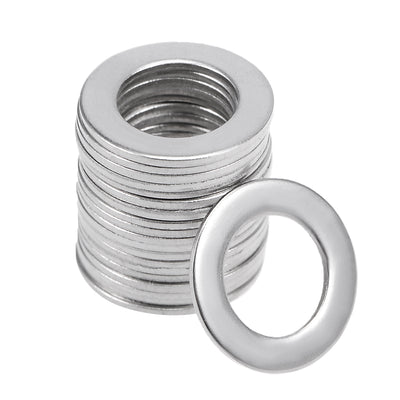 Harfington Uxcell 20 Pcs 8.5mm x 14mm x 0.8mm 304 Stainless Steel Flat Washer for Screw Bolt