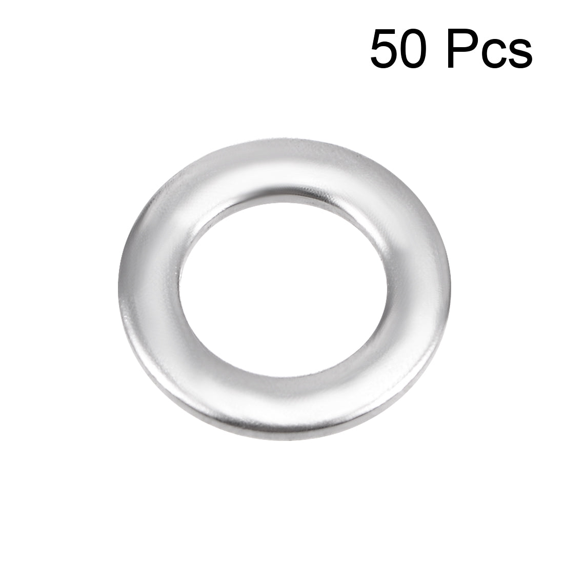 uxcell Uxcell 50 Pcs 4mm x 7mm x 0.8mm 304 Stainless Steel Flat Washer for Screw Bolt