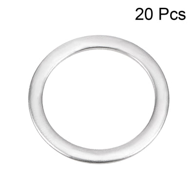 Harfington Uxcell 20Pcs 12mm x 16mm x 0.8mm 304 Stainless Steel Flat Washer for Screw Bolt